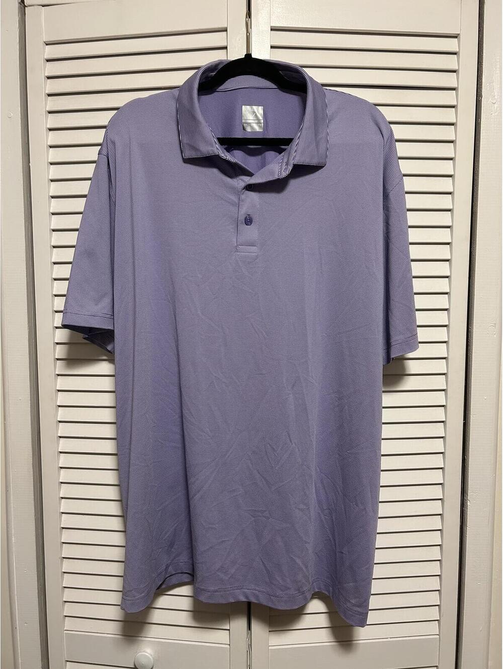 Callaway Opti Dri‎ Polo Shirt Mens XXL Purple Striped Golf Performance